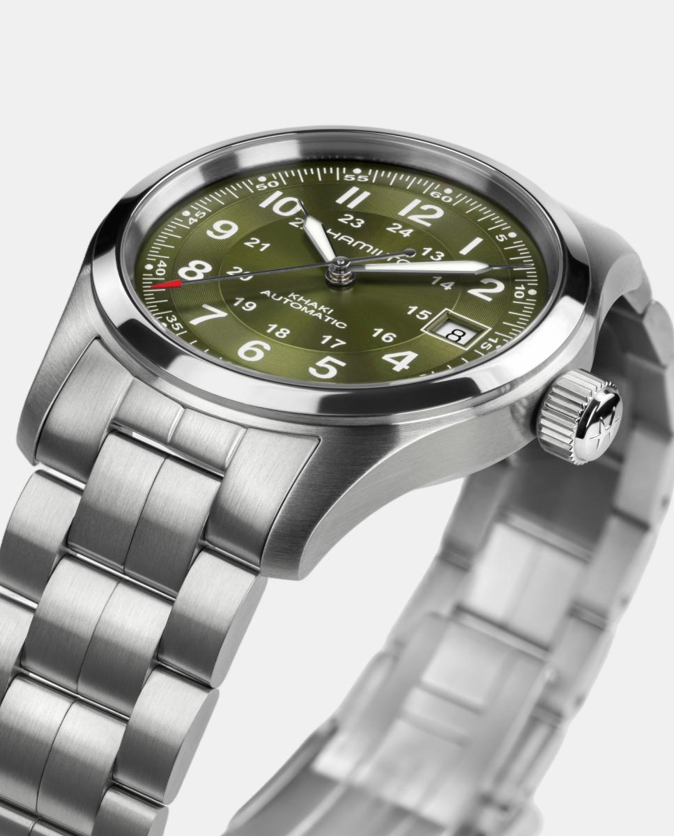 Relógio Homem, Automático, mostrador verde, bracelete em aço 4