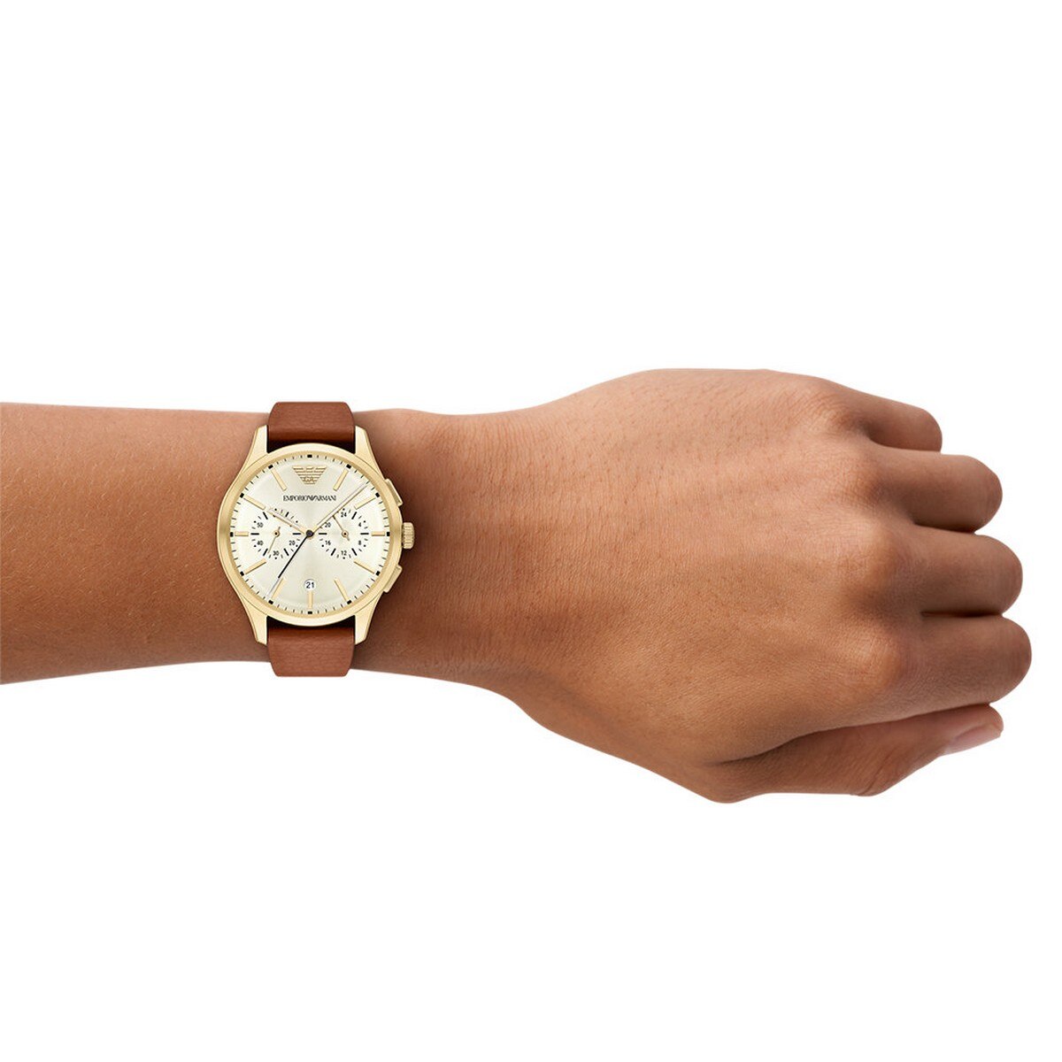 Relógio AR11714 em Pele - Creme Creme-5