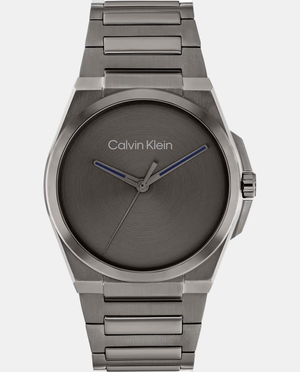 Relógio com Ponteiros Azuis - Cinzento 1