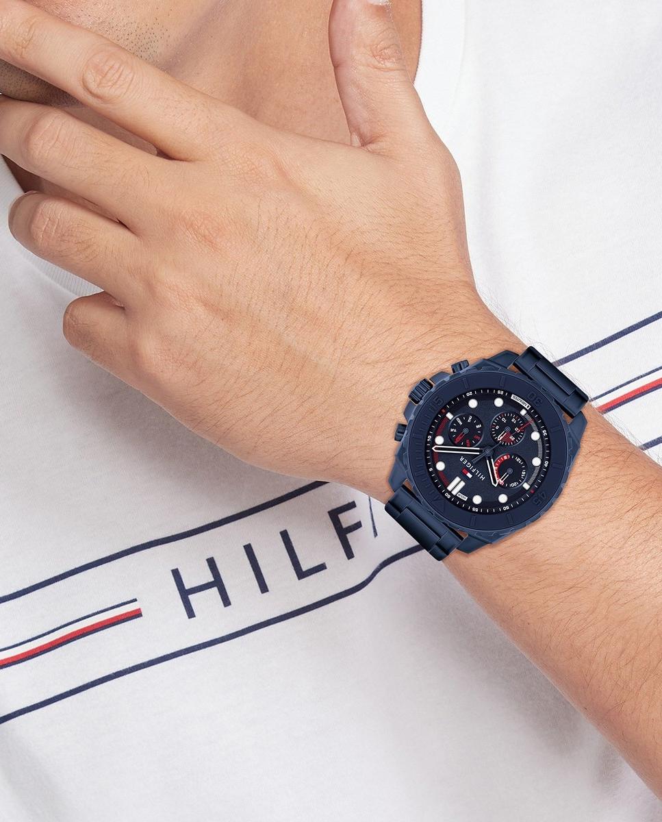 Relógio Multifunções Aço IP Azul 2