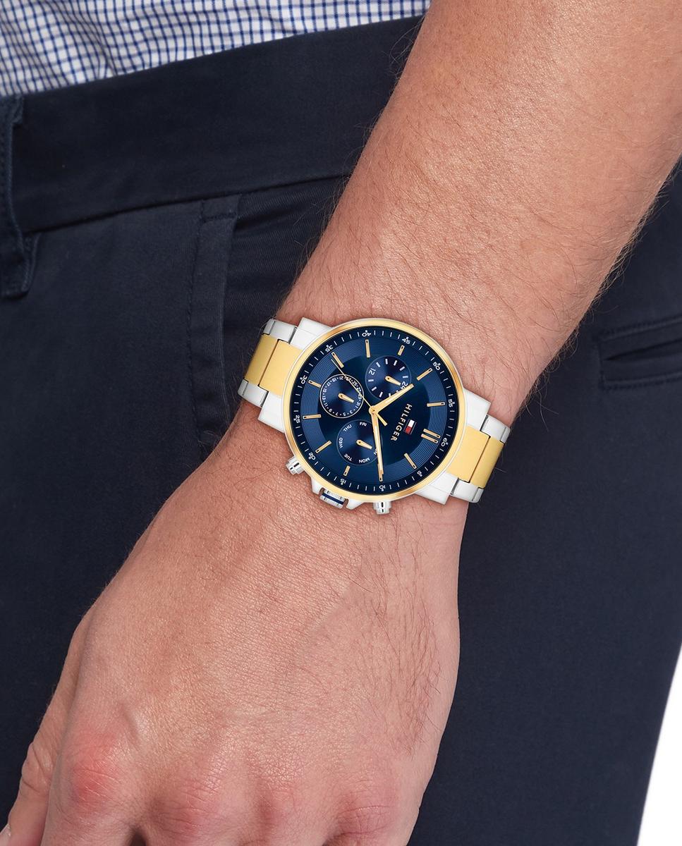 Relógio Multifunções Aço Bicolor 4