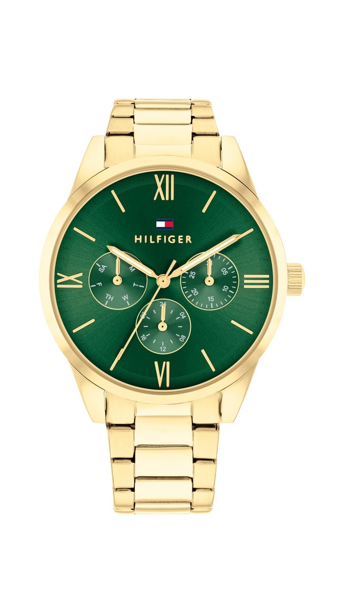 Relógio Multifunções Aço Dourado 1