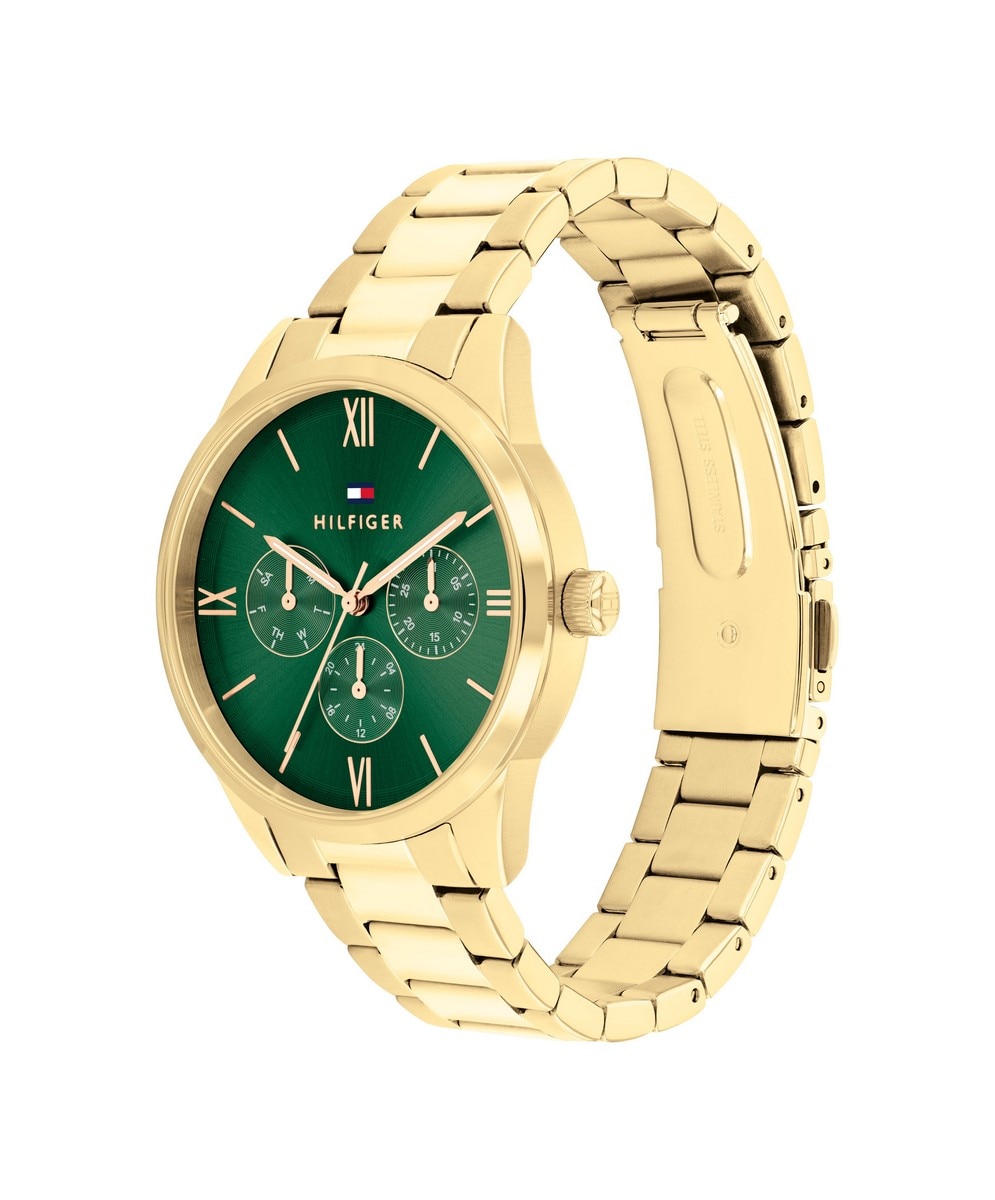 Relógio Multifunções Aço Dourado 2