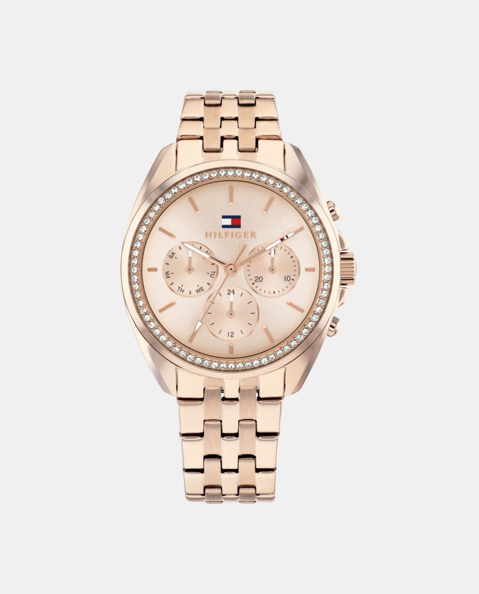 Relógio Multifunções Aço e Cristais 1