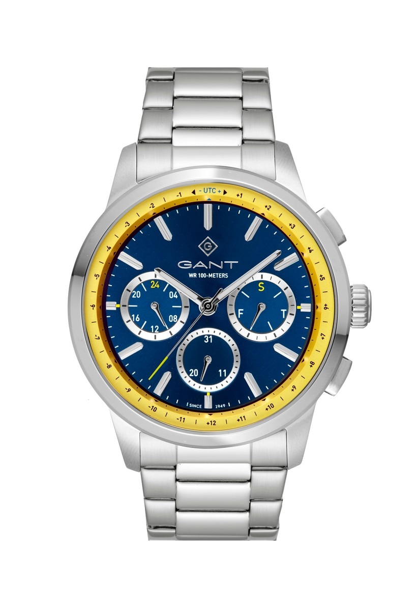 Relógios M. Town de 44,5mm, Mostrador Azul e Amarelo em Aço Azul / Amarelo-1