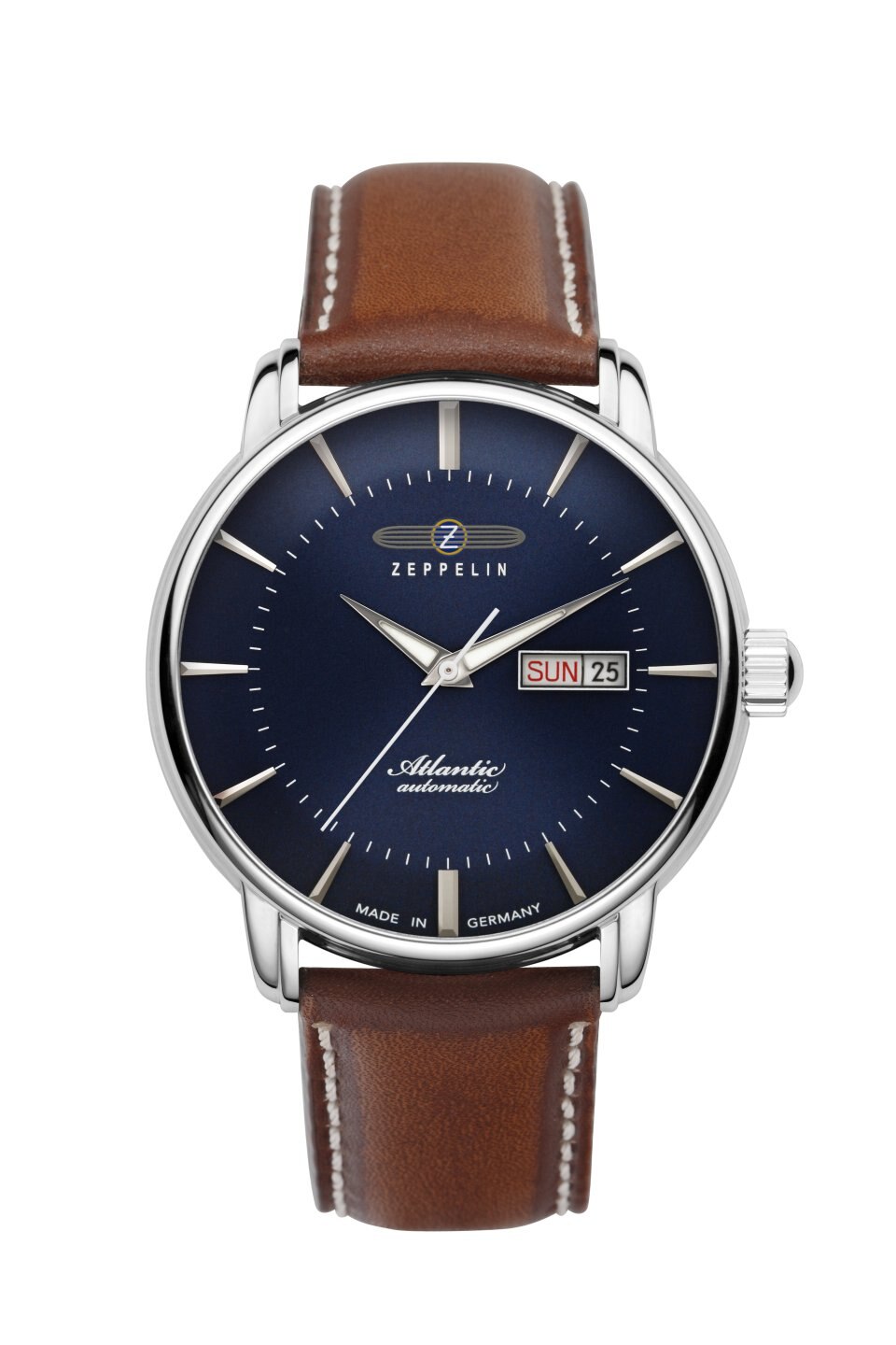Relógio Cronógrafo Atlantic 8466-3 Bracelete Pele Zeppelin 1