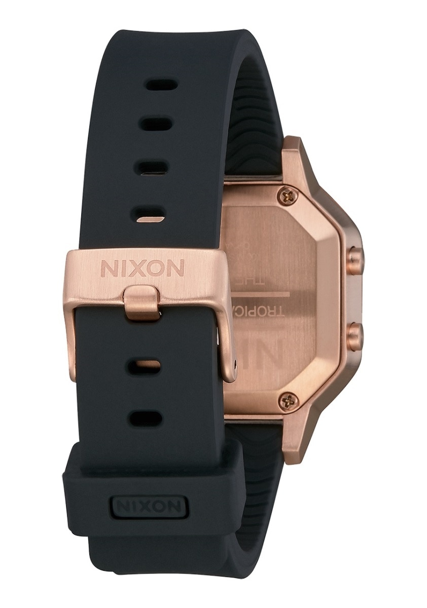 Relógio Nixon Siren SS Bracelete Borracha - Preto e Dourado Ouro-3