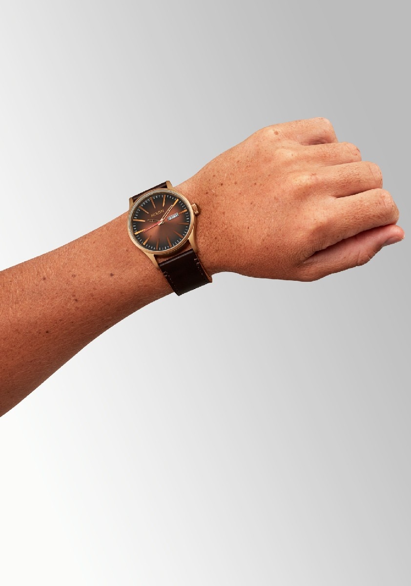 Relógio Sentry Leather- Bronze/Preto Bronze-5