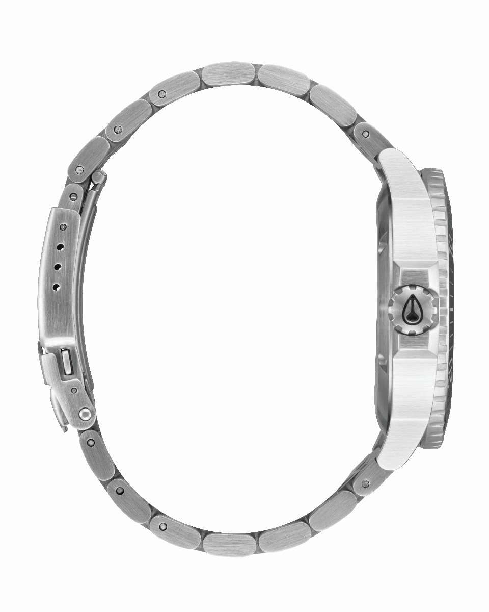 Relógio Nixon Stinger 44 Bracelete Aço - Prateado/Preto/Branco Prateado-3