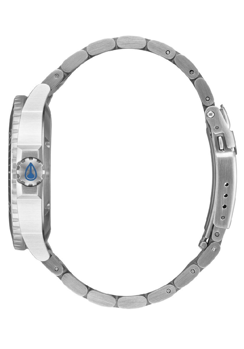 Relógio Nixon Stinger 44 Bracelete Aço - Prateado/Azul/Preto Prateado-3