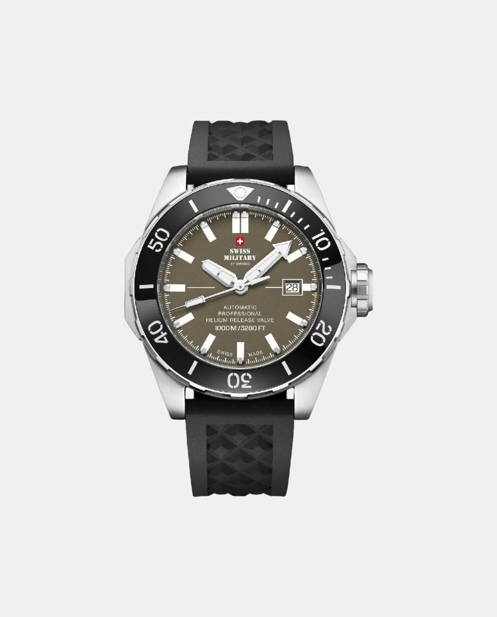 Relógio Swiss Military 1000M Automatic Dive SMA34092.08 Castanho-1