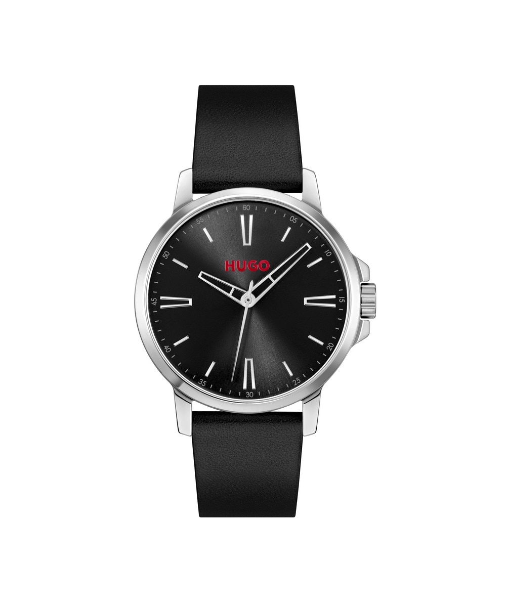 Relógio em Pele Smooth Black 1