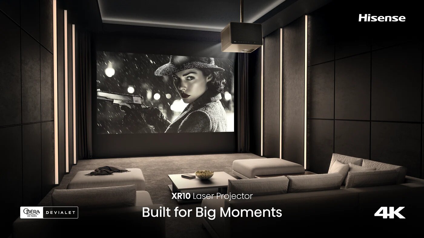Projetor Laser Triplo 4K Hisense XR10 Iris & Lens Shift, Inclui Capa de Transporte Gratuita 12
