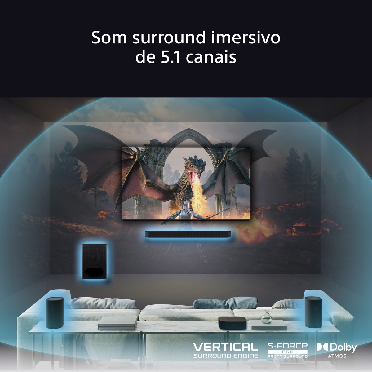 Sistema de Cinema em Casa Sony BRAVIA Theatre System 6 Sony HT-S60 Preto-5