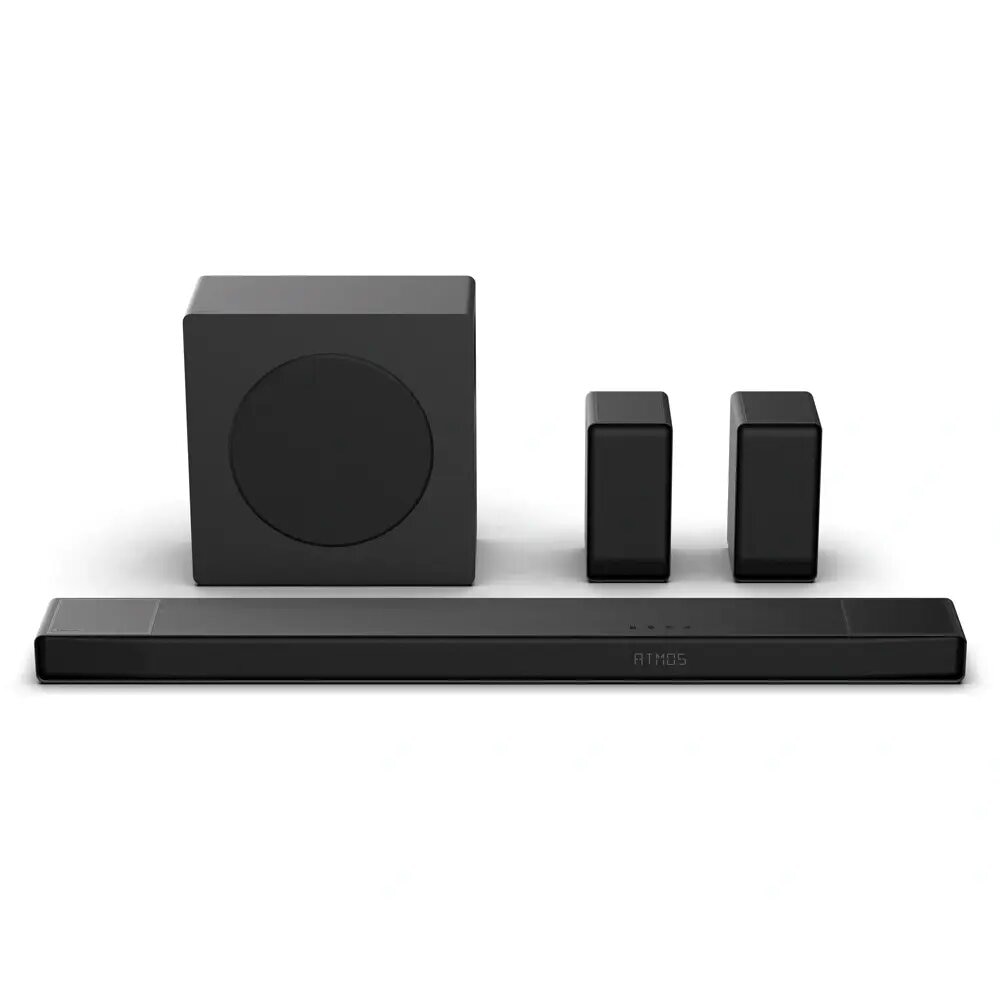 Barra de Som Hisense AX5140Q, Dolby Atmos 5.1.4, 600W, Subwoofer Sem Fios com Colunas Traseiras Preto-1