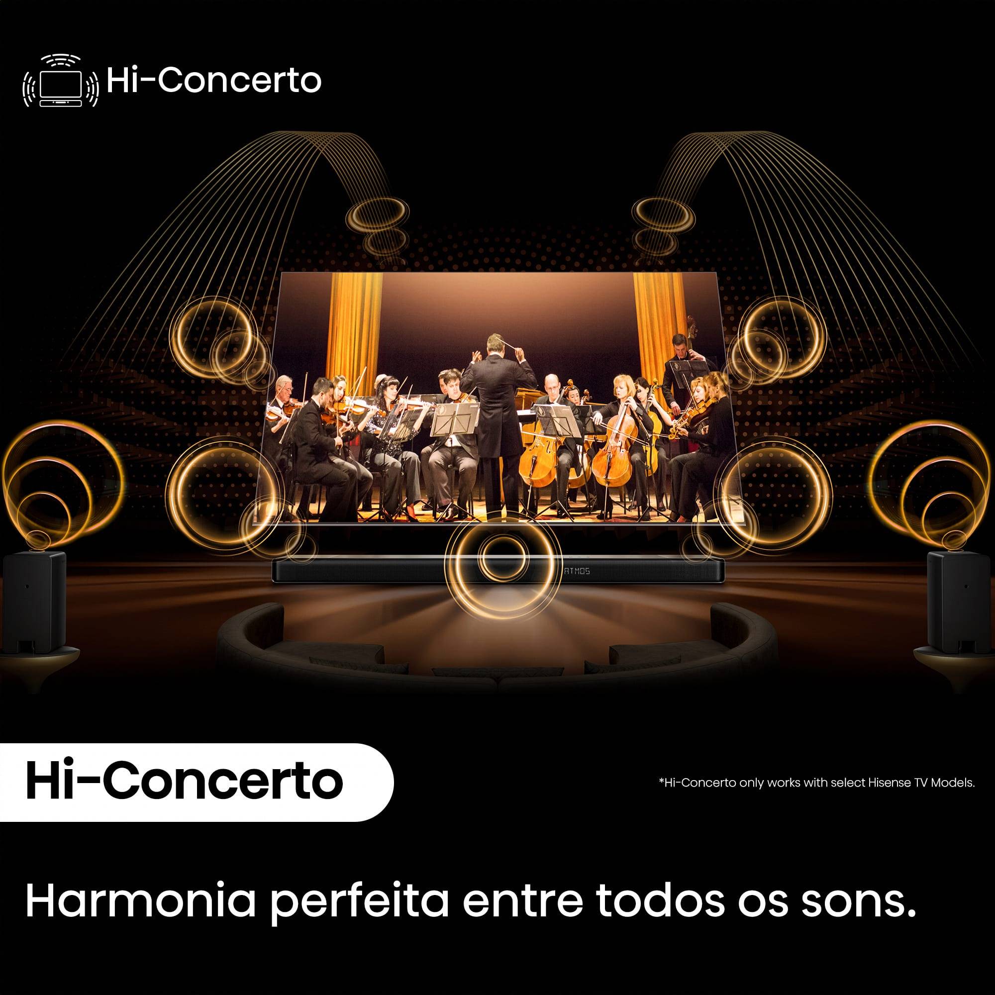Barra de Som Hisense AX5140Q, Dolby Atmos 5.1.4, 600W, Subwoofer Sem Fios com Colunas Traseiras Preto-7