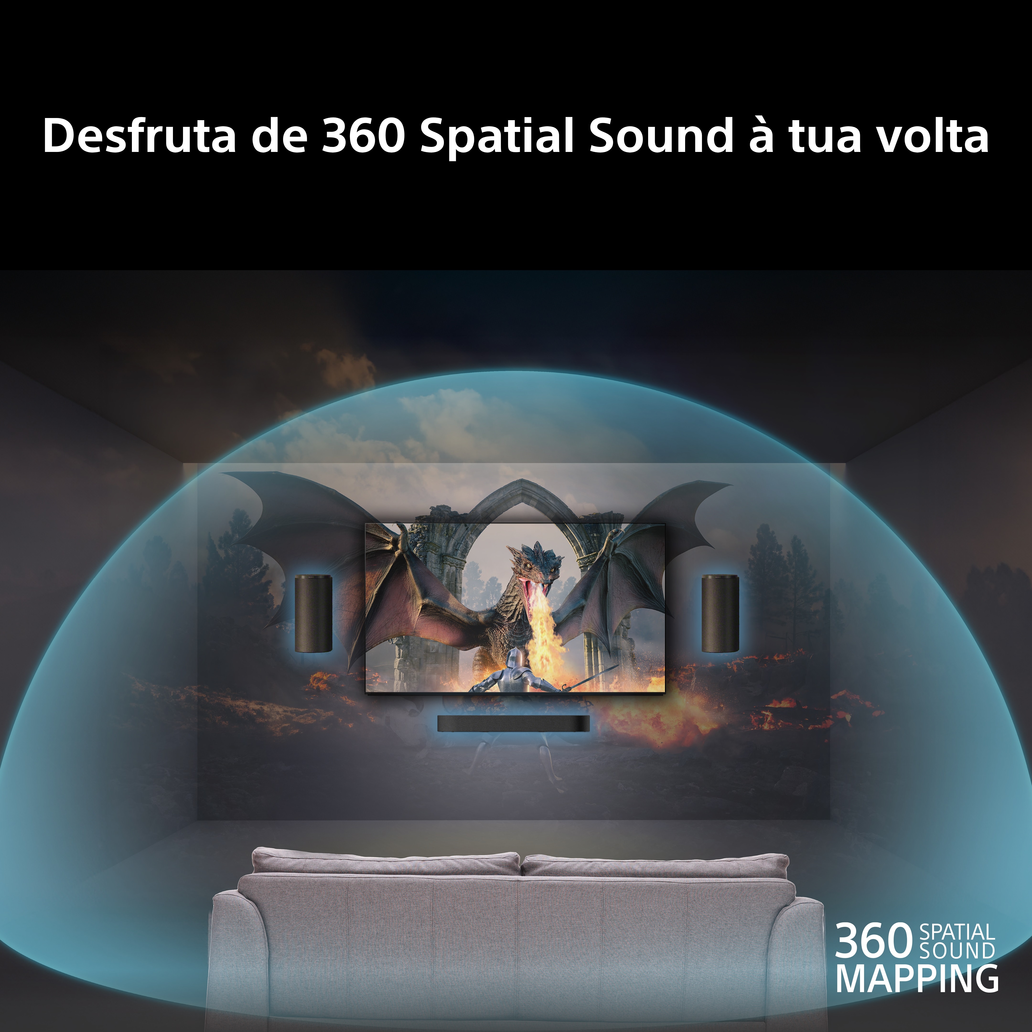 Home Cinema Sony Barra de Som Bravia Theatre Trio, 3.0.2 canais, HT-A8 Preto-4