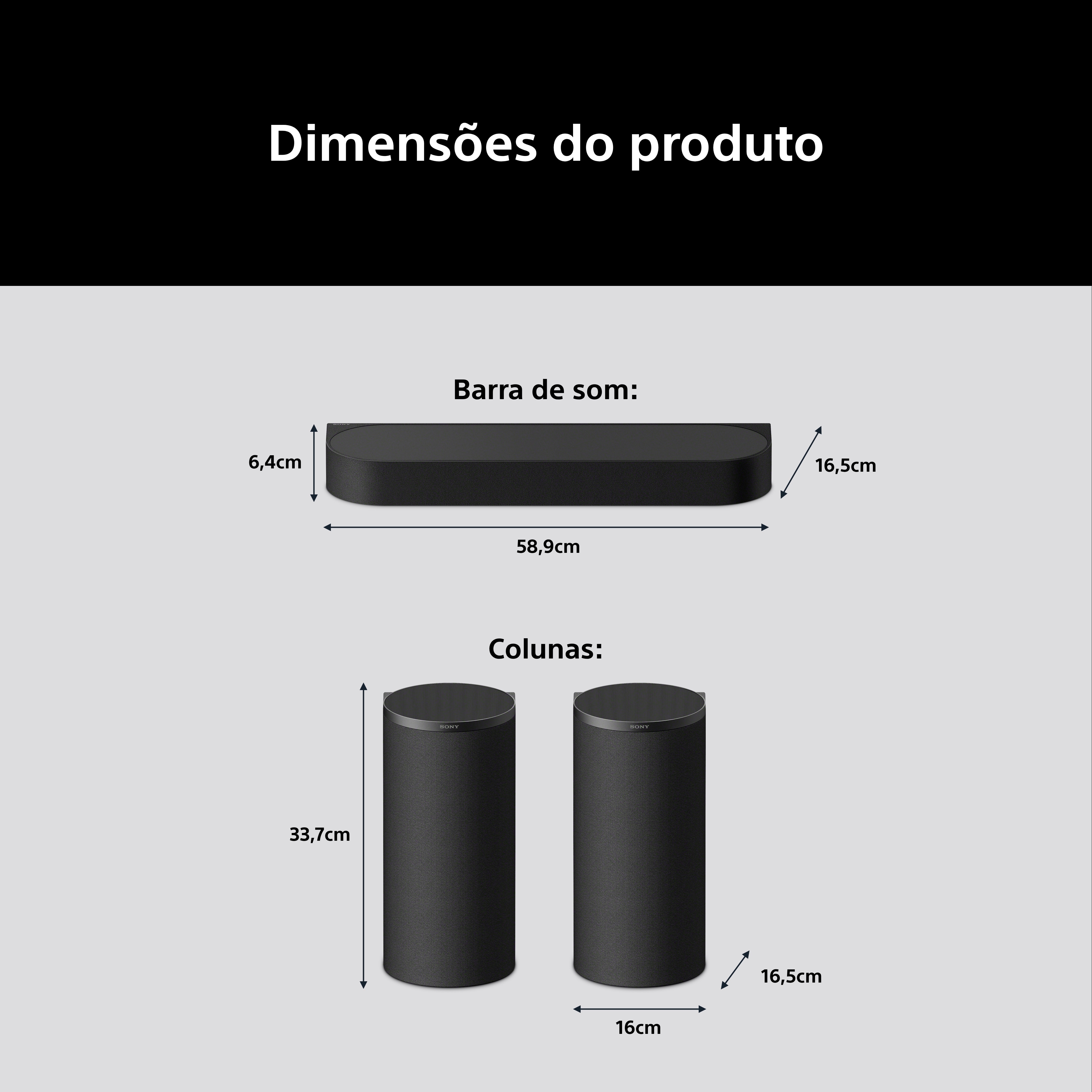 Home Cinema Sony Barra de Som Bravia Theatre Trio, 3.0.2 canais, HT-A8 Preto-7