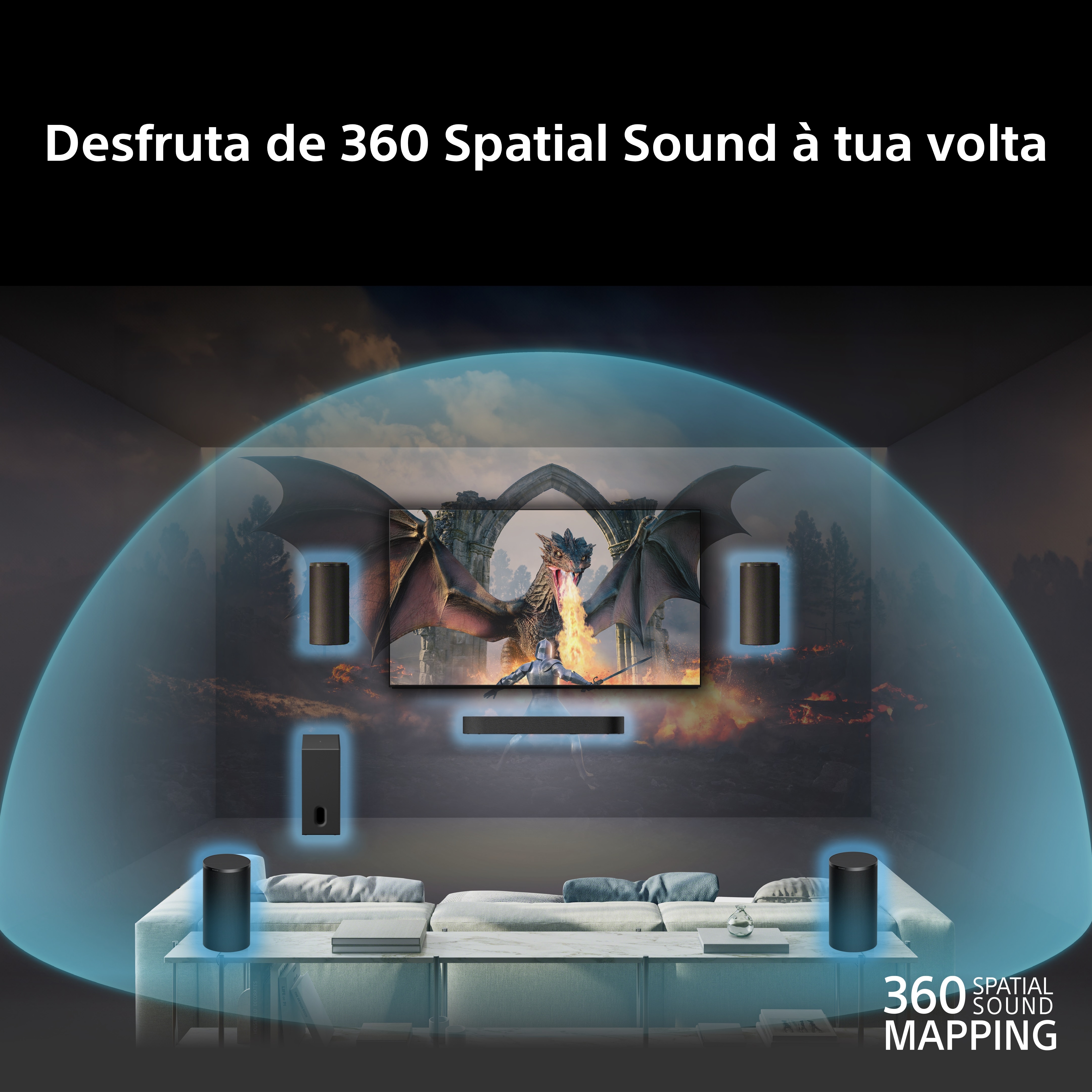 Home Cinema Sony Barra de Som Bravia Theatre HT-A8 KIT, HT-A8 + Subwoofer SA-SW8 + Colunas SA-RS9 Preto-4