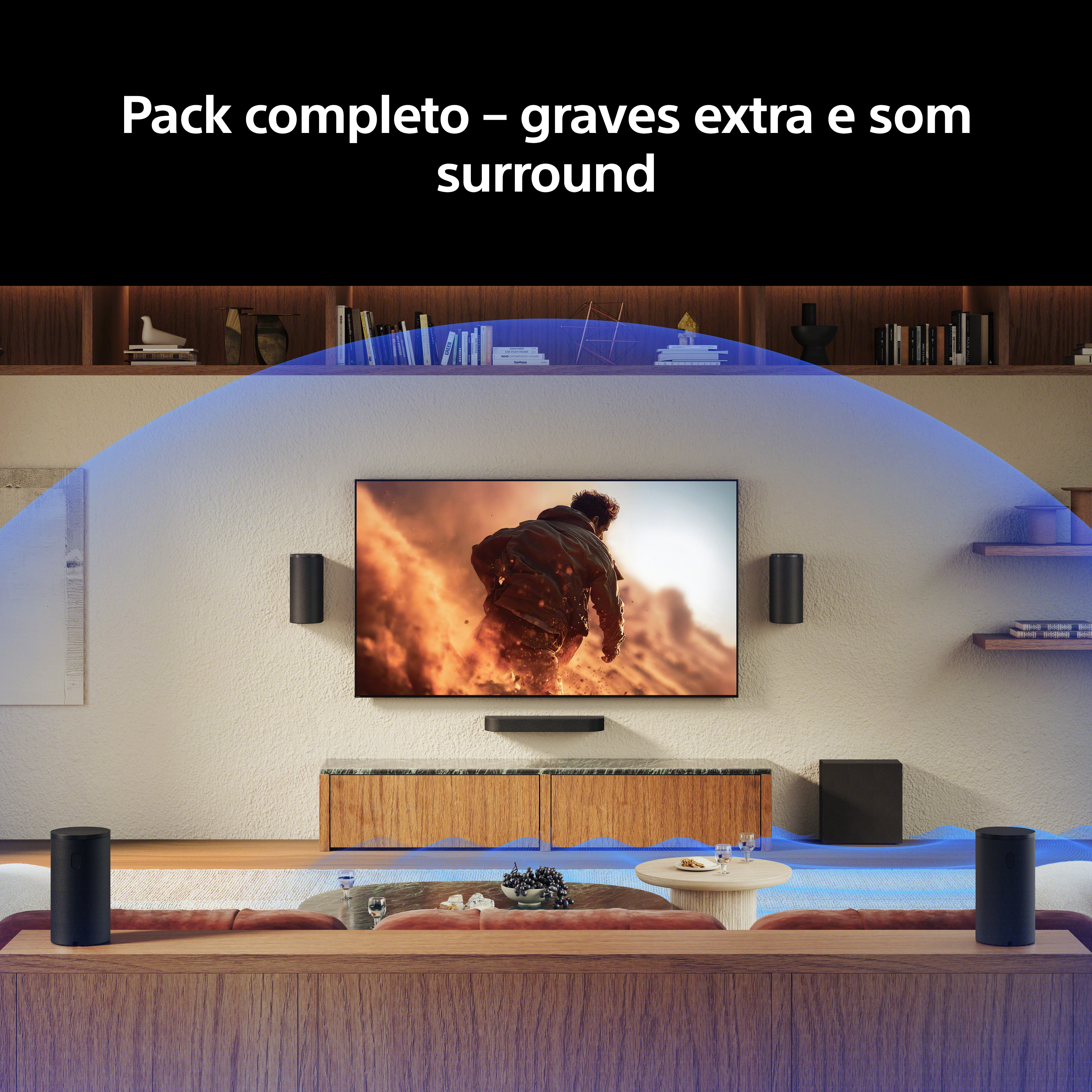Home Cinema Sony Barra de Som Bravia Theatre HT-A8 KIT, HT-A8 + Subwoofer SA-SW8 + Colunas SA-RS9 Preto-5