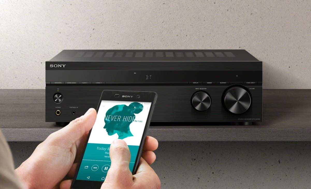 Recetor AV Estéreo Sony STR-DH190 com Entrada Phono e Conetividade 2.0 Bluetooth Preto-5