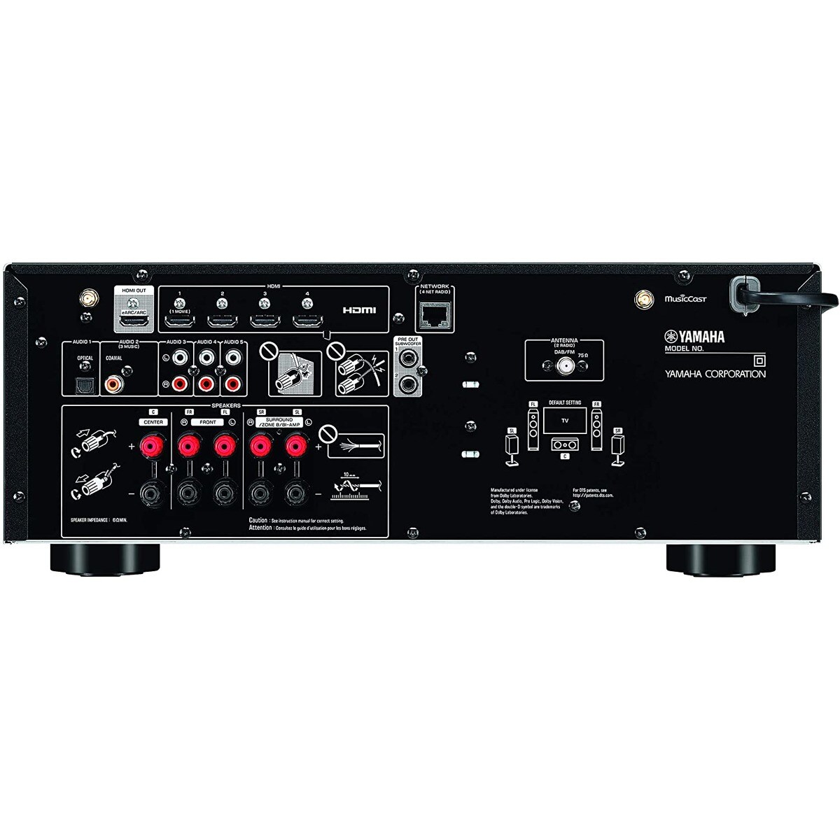 Receptor Yamaha RX-V4A BK A/V 5.2 Bluetooth e Wifi Preto-4
