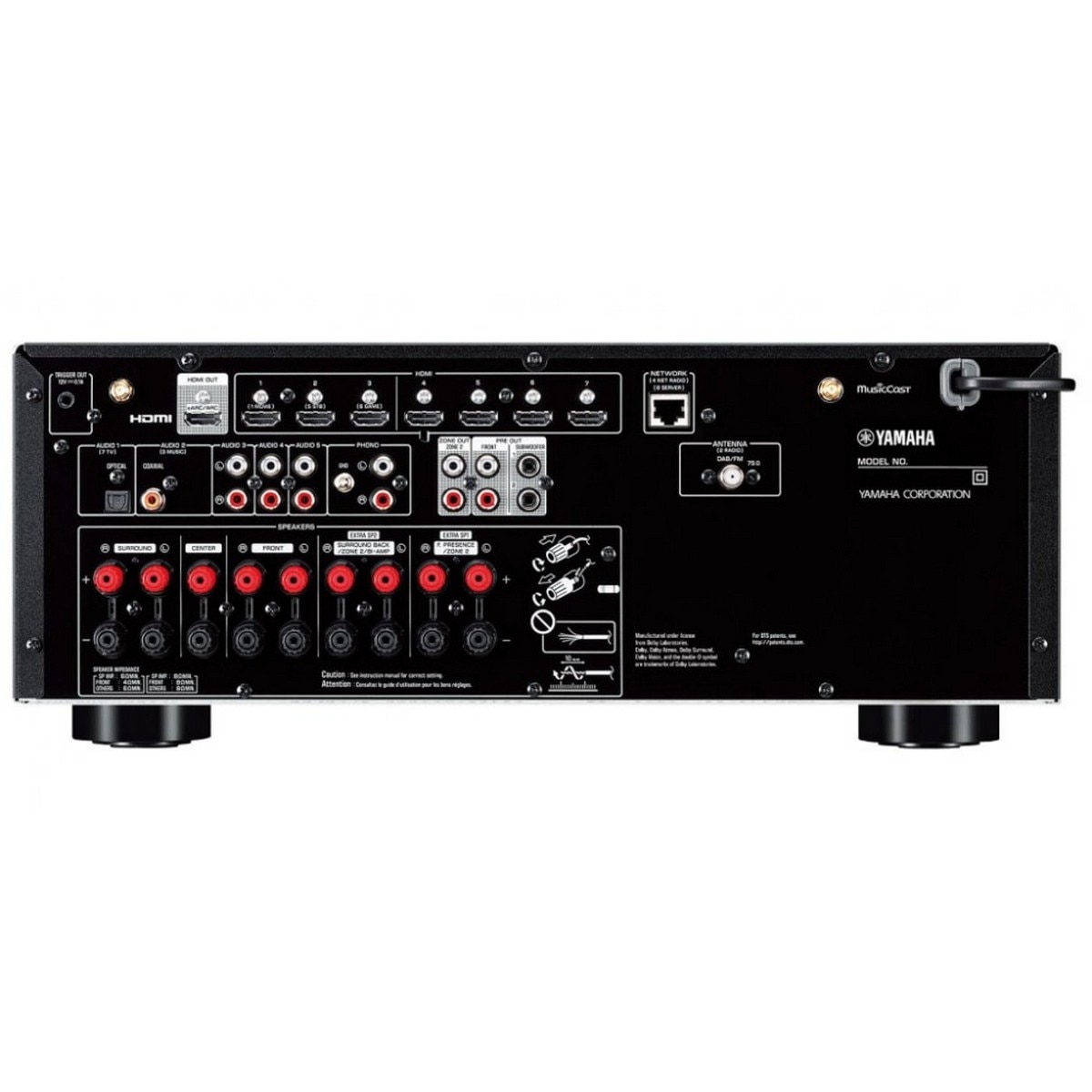 Amplificador Yamaha RX-V6A, A/V 7.2 Bluetooth e WiFi Preto-3