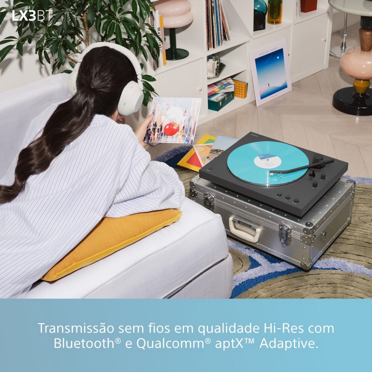 Gira-discos Sony PS-LX3BT Bluetooth e Compatibilidade com Qualcomm aptX Preto-5