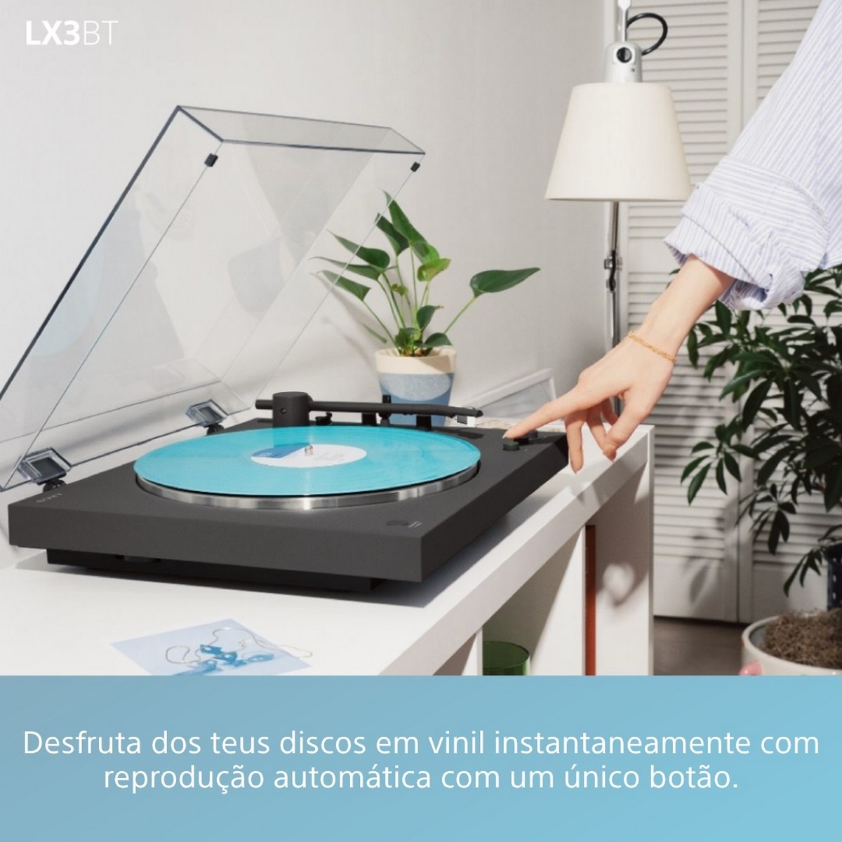 Gira-discos Sony PS-LX3BT Bluetooth e Compatibilidade com Qualcomm aptX Preto-6