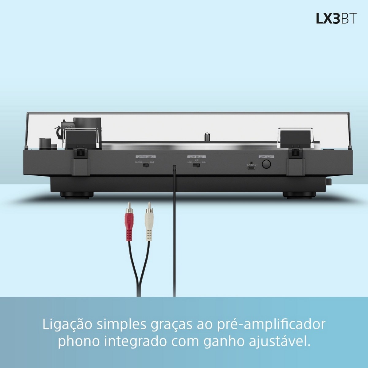Gira-discos Sony PS-LX3BT Bluetooth e Compatibilidade com Qualcomm aptX Preto-8