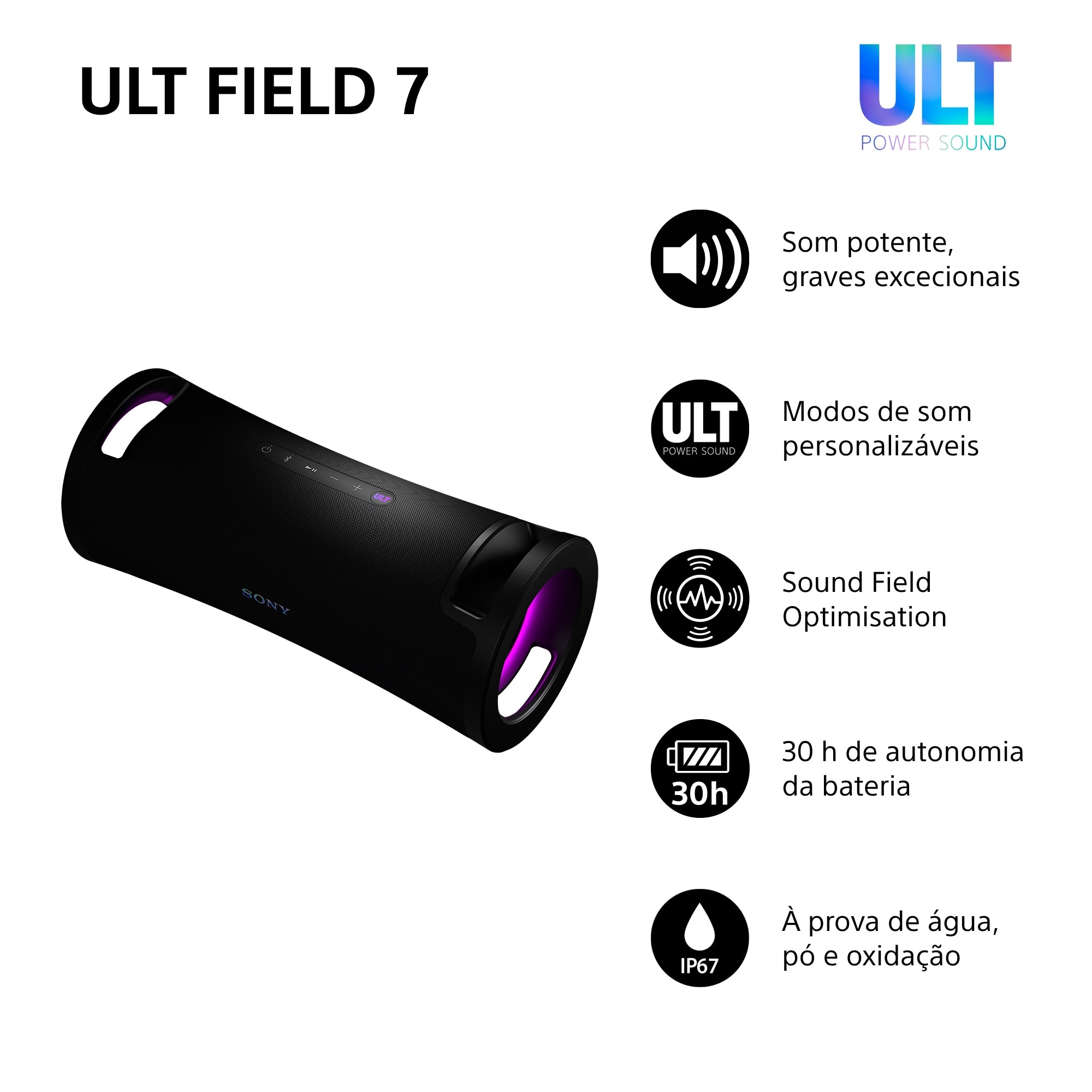 Coluna Bluetooth Sony Ult Field 7 High Power Preto-2