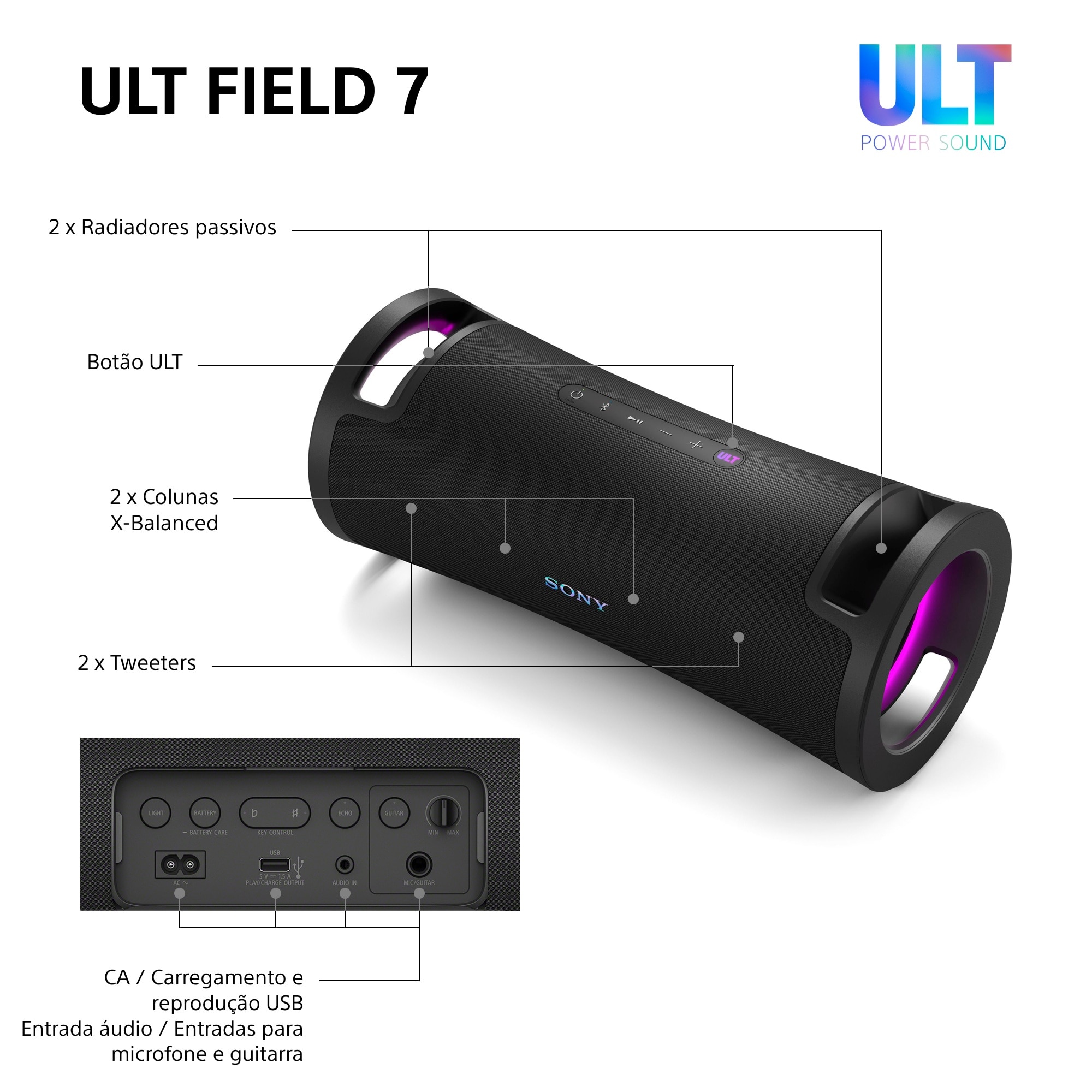 Coluna Bluetooth Sony Ult Field 7 High Power Preto-8