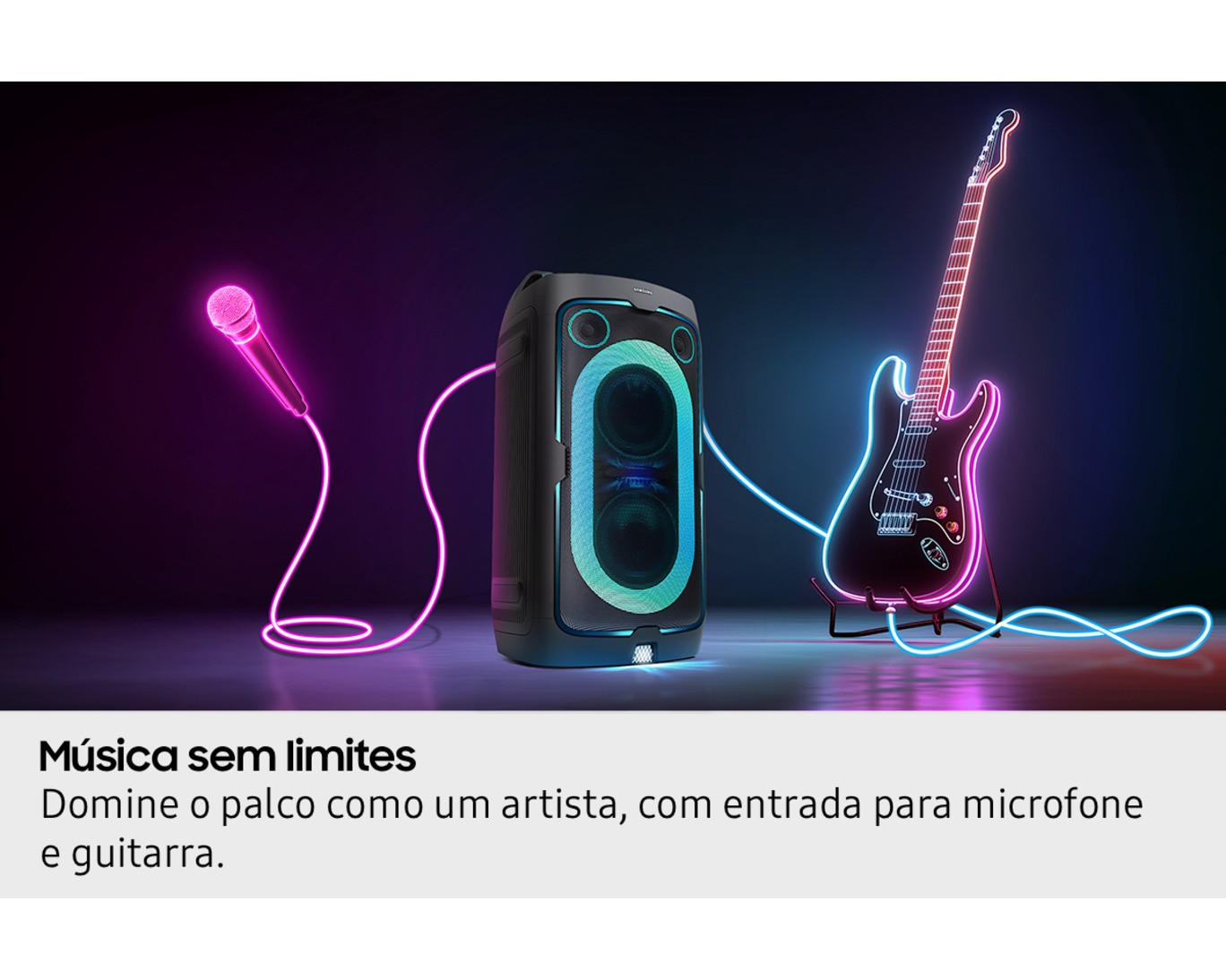 Torre de Som Samsung MX?ST40F/ZF, 2.0 com 4 Colunas, 160 W, Modo Karaoke, Efeitos DJ, Bass Booster, Bluetooth 5.4, Reprodução de Música via USB Preto-Titânio-5