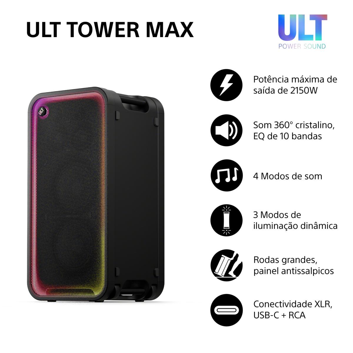 Coluna de Festa Bluetooth Sony ULT TOWER MAX SRS-ULT3000 Preto-3