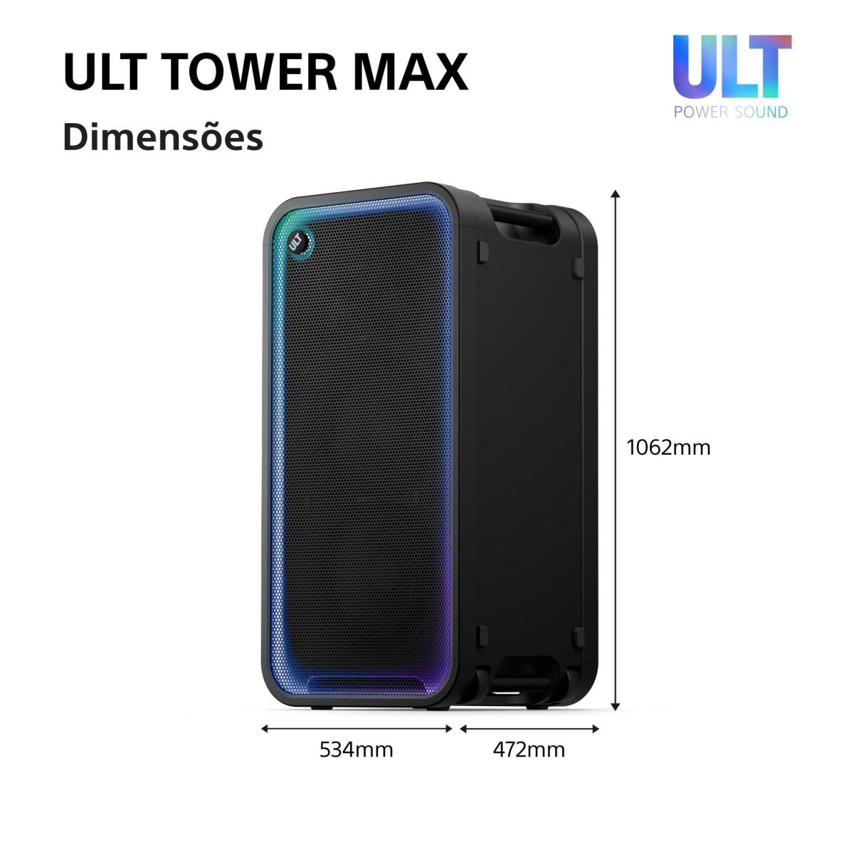 Coluna de Festa Bluetooth Sony ULT TOWER MAX SRS-ULT3000 Preto-13