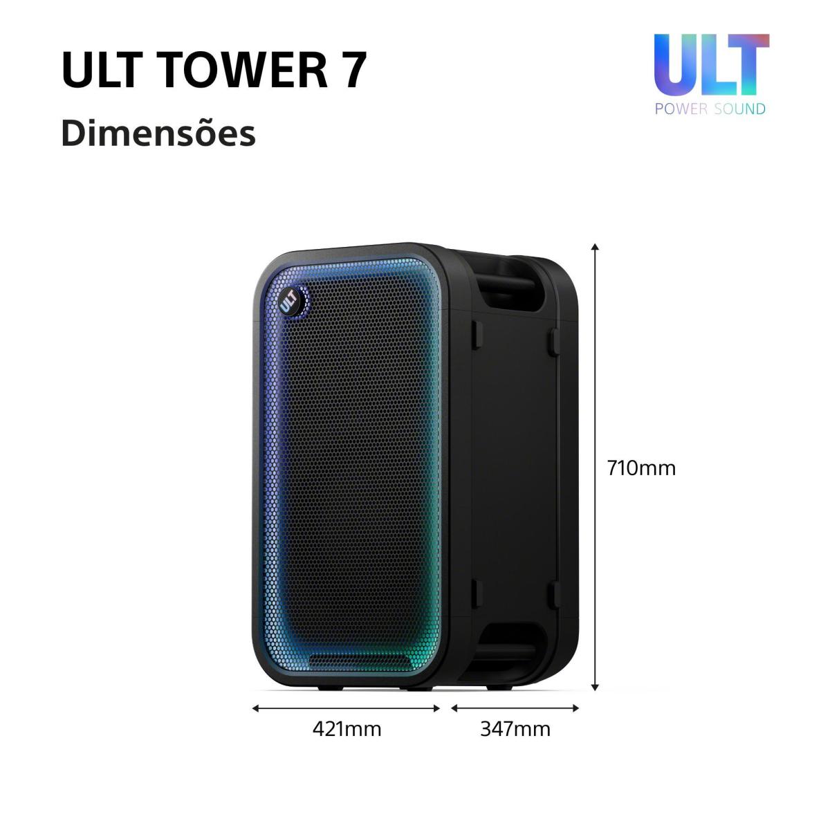 Coluna de Festa Bluetooth Sony ULT TOWER 7 SRS-ULT700 Preto-15