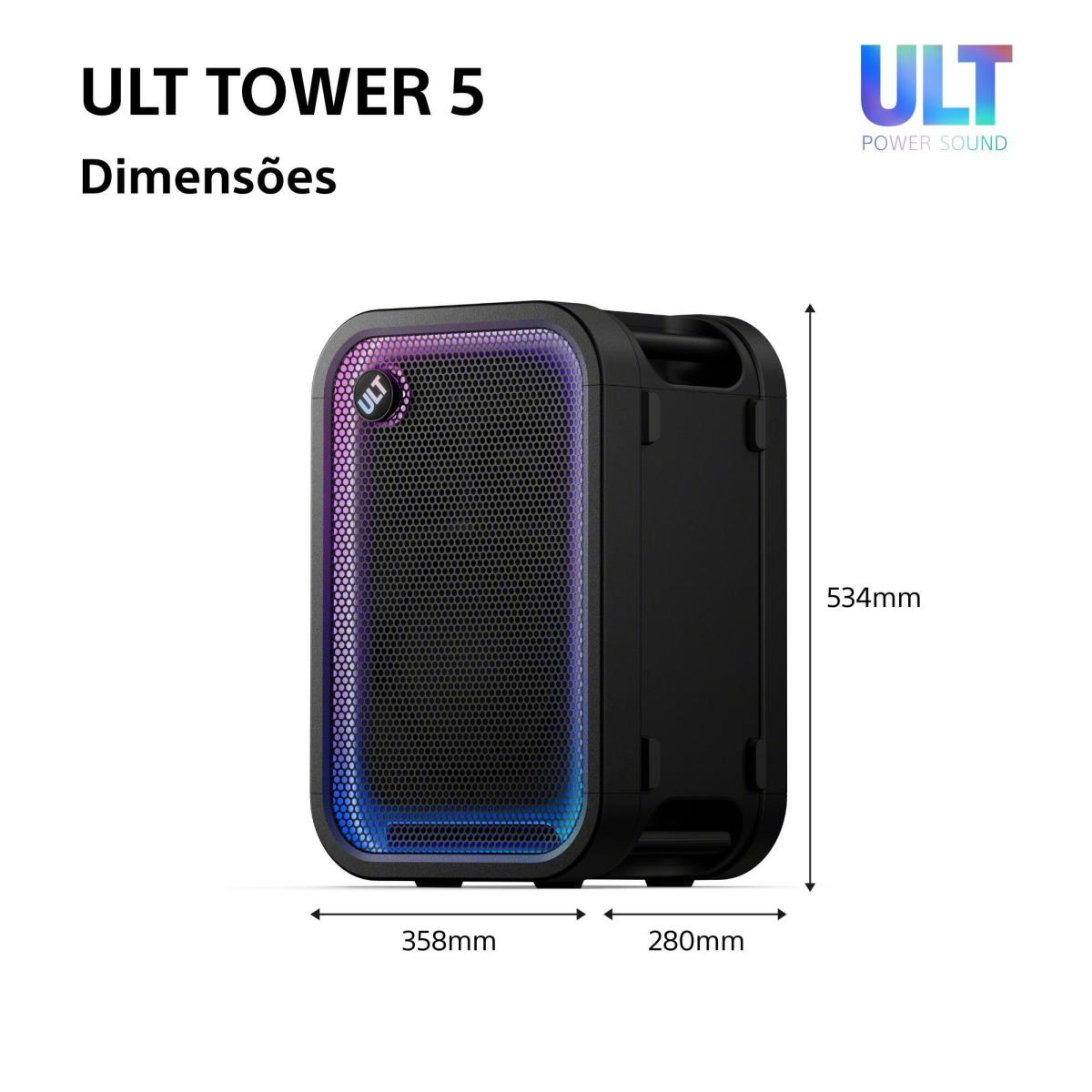 Coluna de Festa Bluetooth Sony ULT TOWER 5 SRS-ULT500 Preto-15