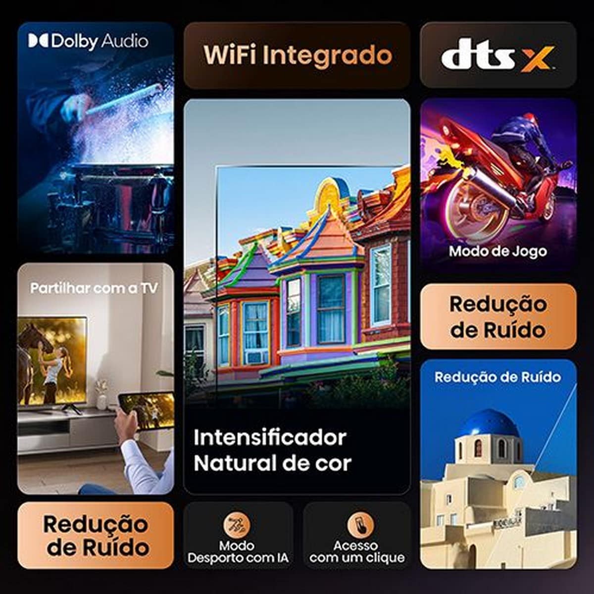 TV LED 32" Hisense 32A4Q, Serie A4Q Smart TV, Sports AI, Dolby DTS HD Sound Preto-2