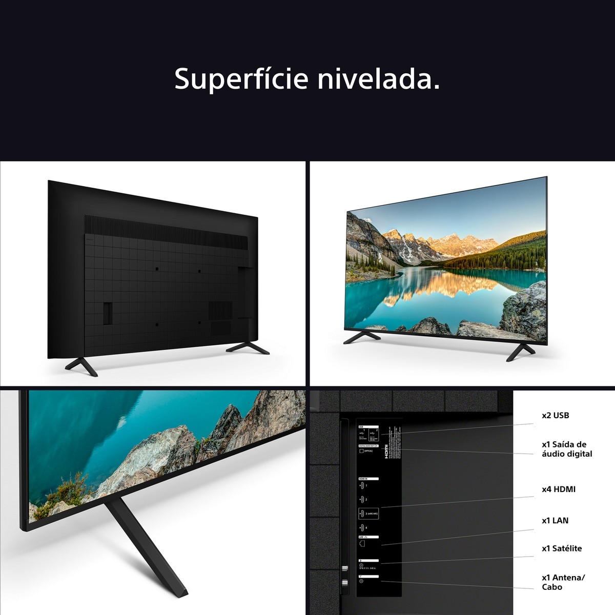 TV LED Sony (43") Bravia 3 LED UHD 4K K43S35BP, 108cm, Google TV, Dolby Vision, Dolby Atmos, Triluminos PRO, X-Balanced Speaker, Game Menu 7