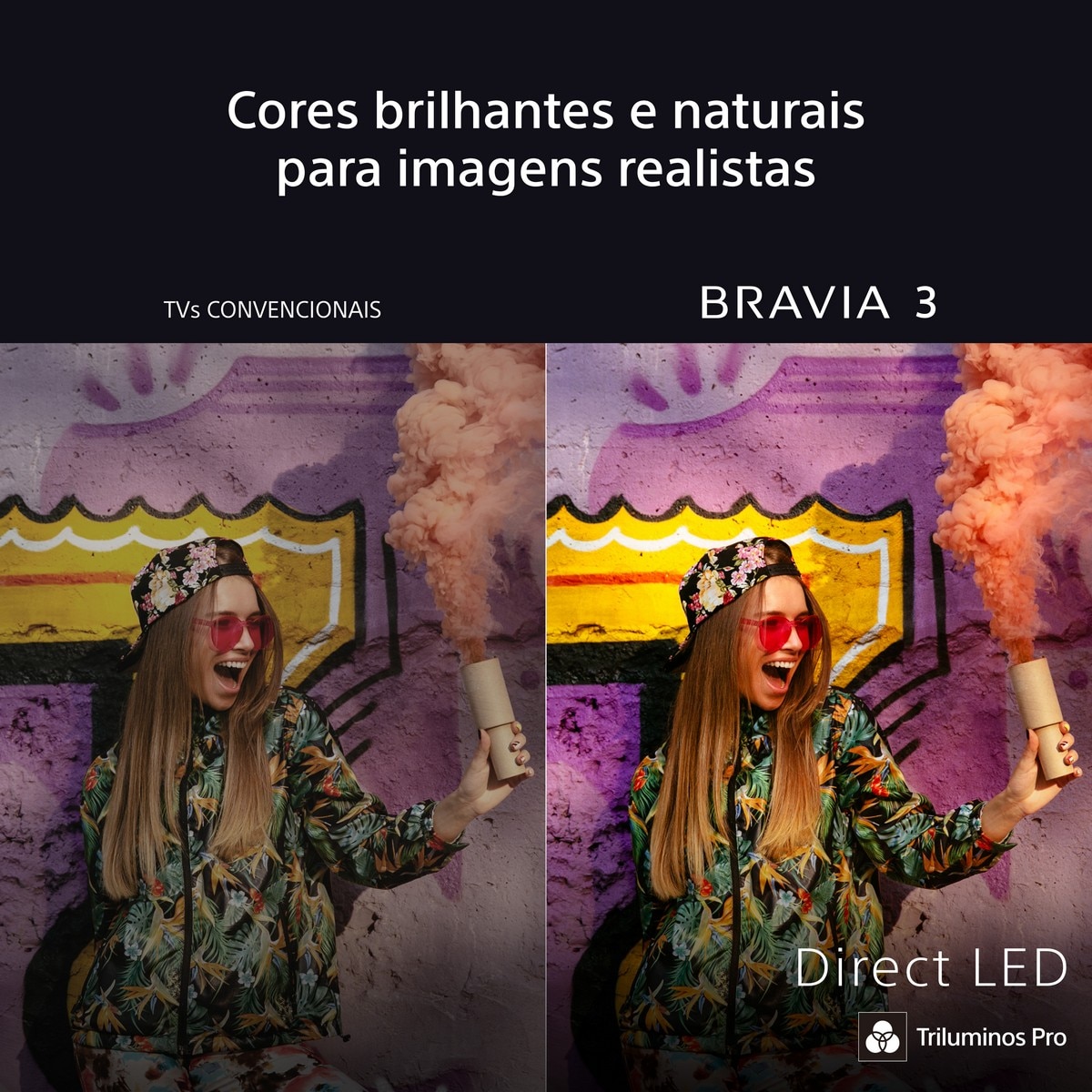 TV LED Sony (55") Bravia 3 LED UHD 4K K55S35B, de 139cm, Google TV, Dolby Vision, Dolby Atmos, Triluminos PRO, X-Balanced Speaker, Game Menu 4