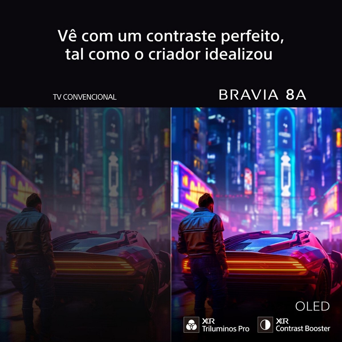 TV 55" Sony BRAVIA 8A K55XR8AB OLED, 4K HDR, 120Hz, Google TV, Smart TV, Funções para PS5, IMAX Enhanced, Dolby Vision Atmos, Chromecast 4