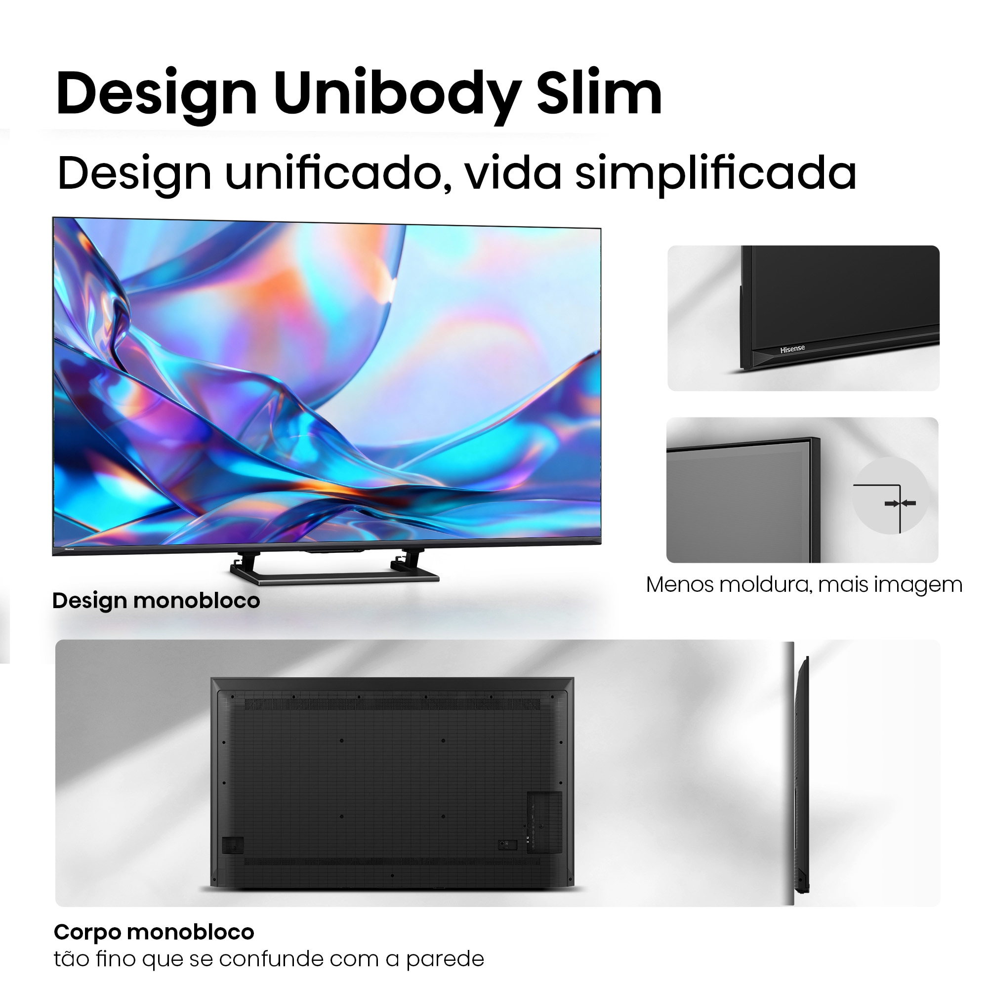 TV HI-QLED 55" (139 cm) Hisense 55A7S UHD 4K Smart TV com IA Cinzento carvão-8
