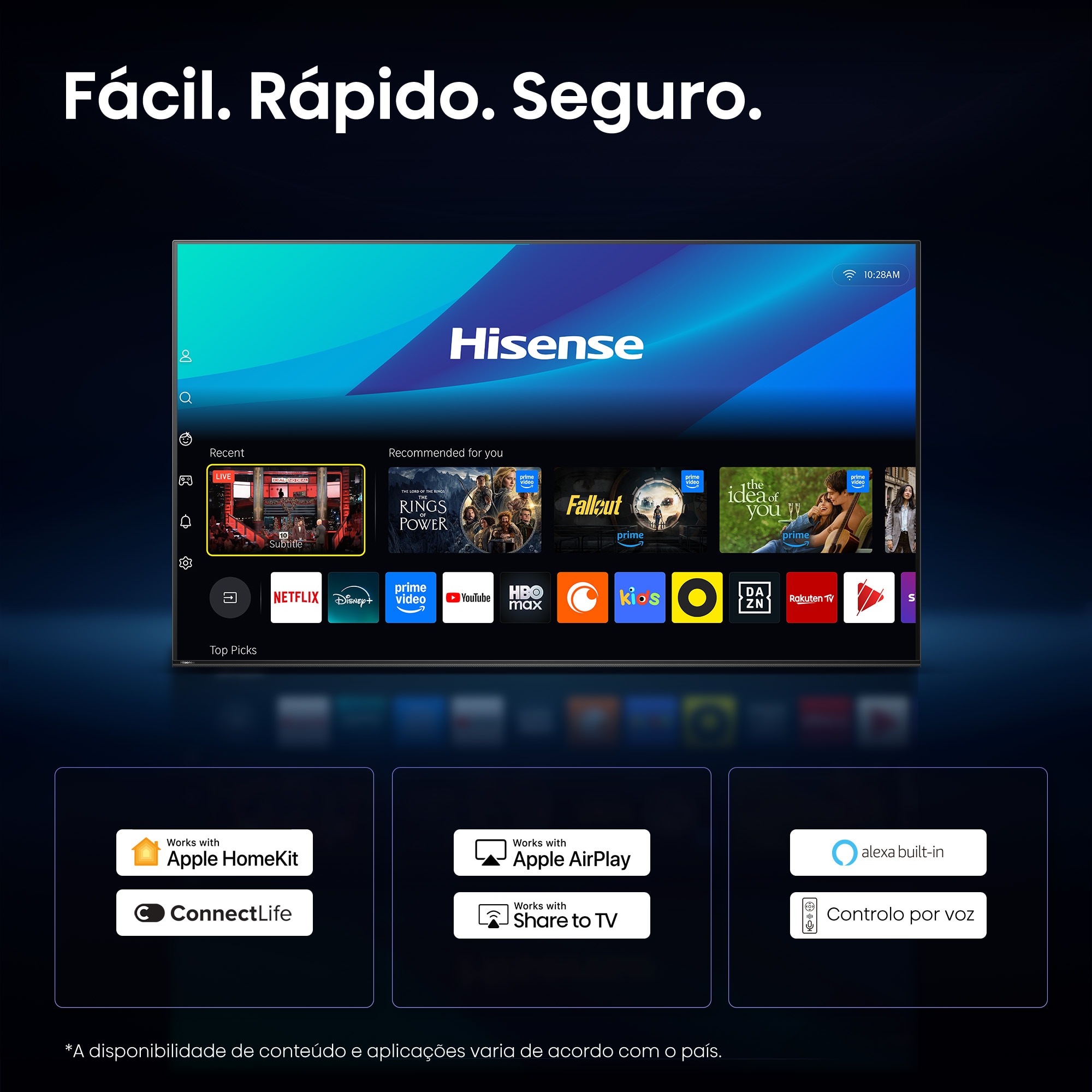 TV HI-QLED 55" (139 cm) Hisense 55A7S UHD 4K Smart TV com IA Cinzento carvão-10