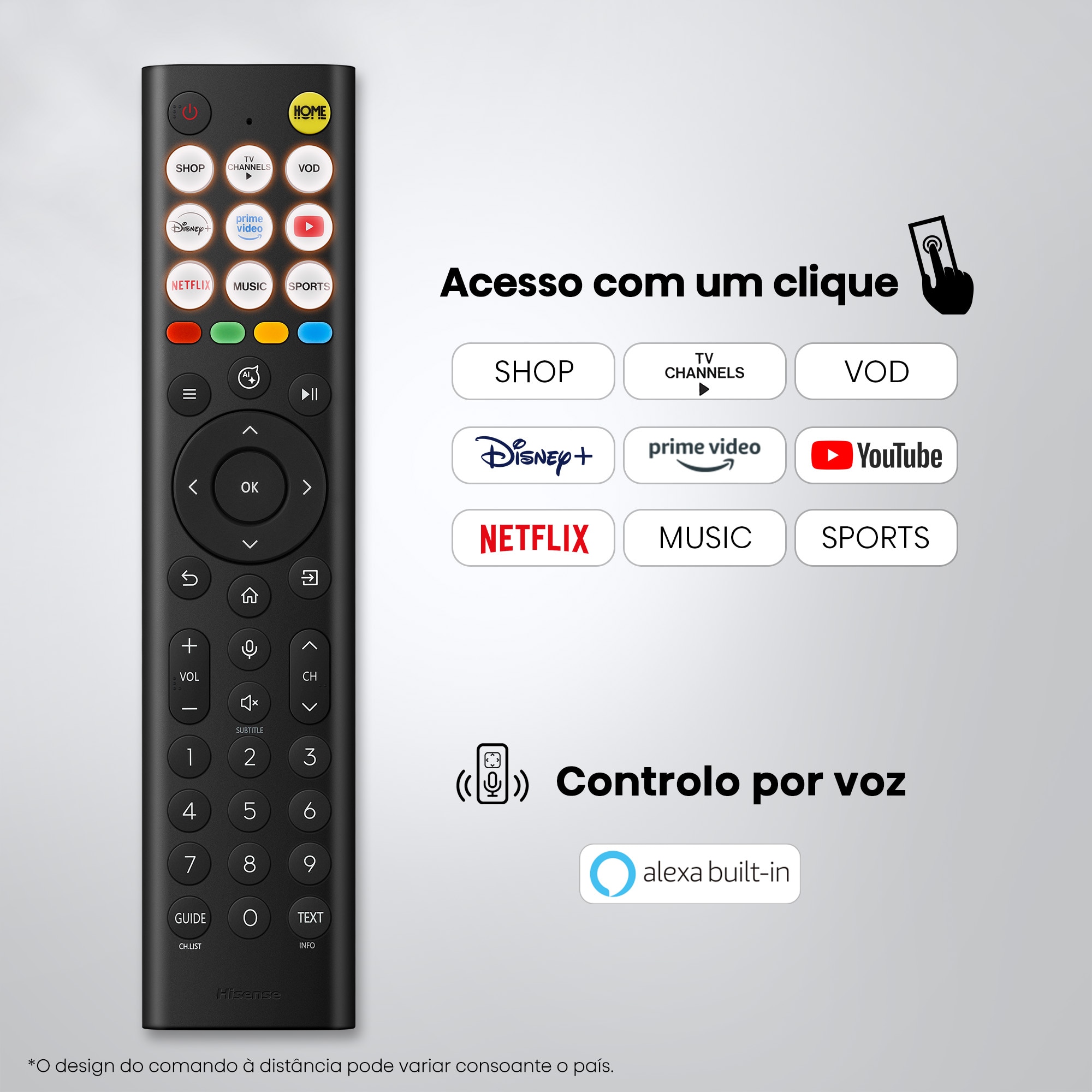 TV HI-QLED 55" (139 cm) Hisense 55A7S UHD 4K Smart TV com IA Cinzento carvão-11