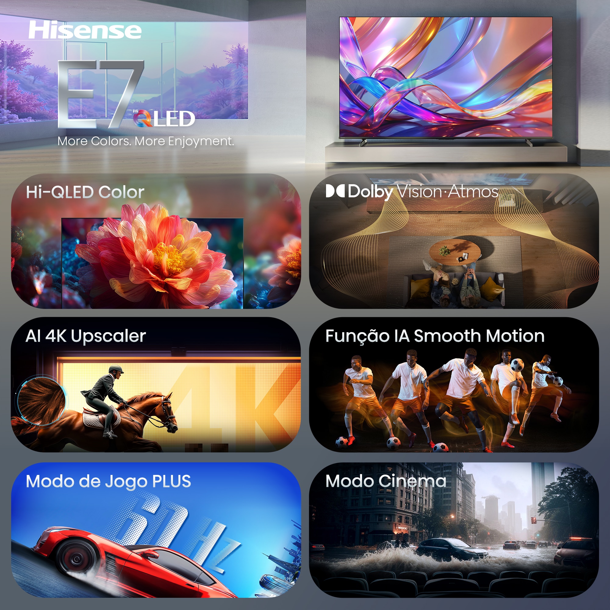 TV QLED 55" (139 cm) Hisense UHD 4K 55E7S Smart TV 3