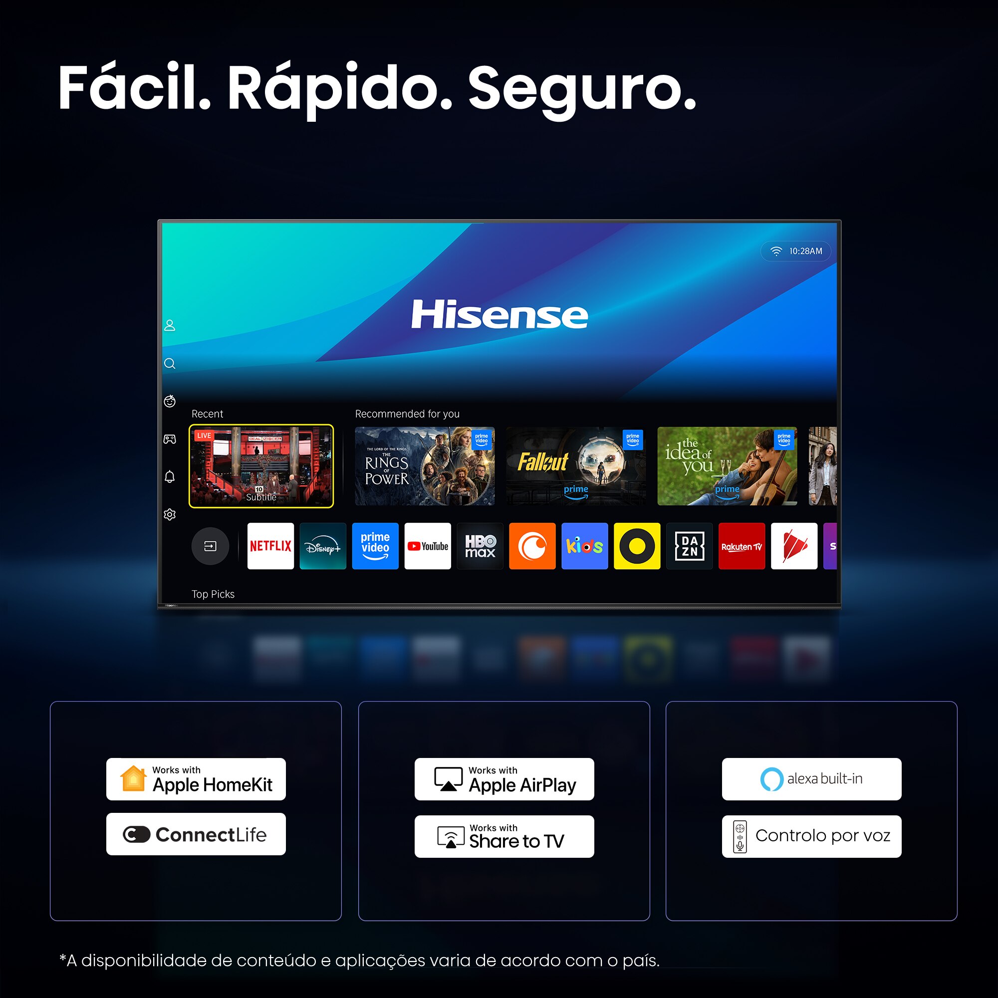TV Hi-QLED MiniLED 50" (126 cm) Hisense Série U7SE 50U7SE SMT Preto-9
