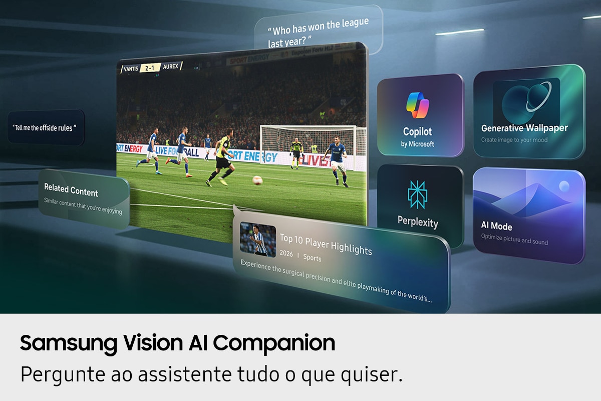 TV OLED 48" (120 cm) Samsung S85H 4K TQ48S85HAEXXC Vision AI Smart TV Preto-9