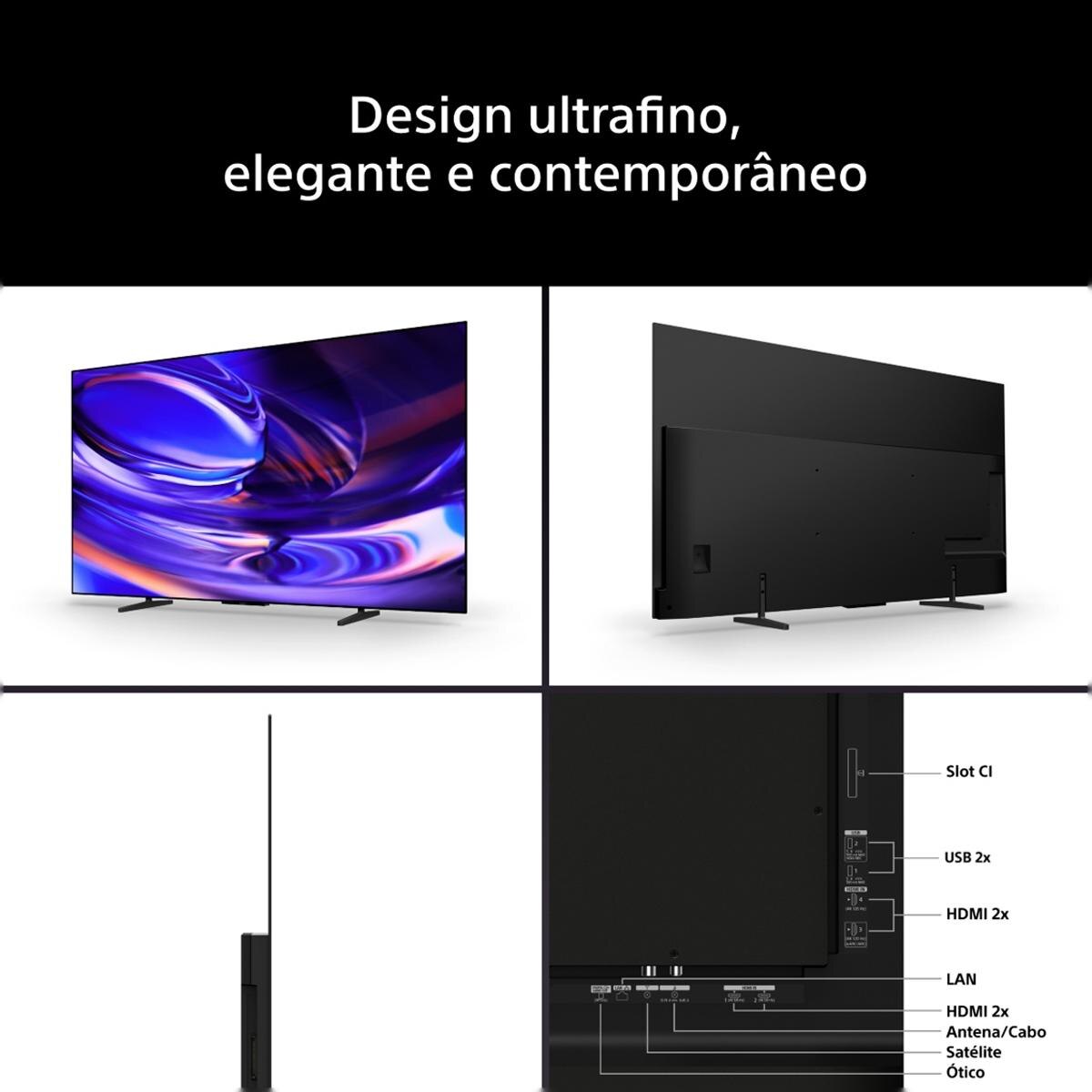 TV OLED 55" Sony BRAVIA 6 55A65 4K HDR, Dolby, Vision/Atmos, Google TV/Cast, Apple Airplay, Game Menu, Ideal PS5, 120 Hz Preto-9