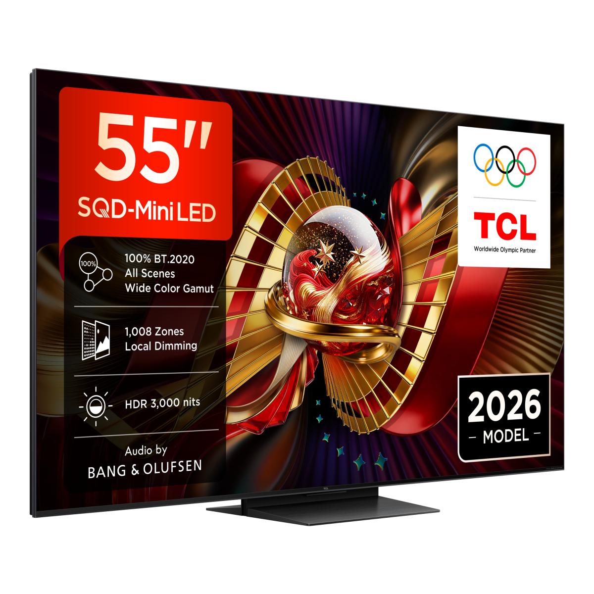 Imagem 0 de TV SQD-MiniLED 55" (139 cm) TCL 55C8L, 4K HDR 3000 nits, Google TV, 144 Hz, Dolby Vision & Atmos, Áudio da Bang & Olufsen - Aço Escuro