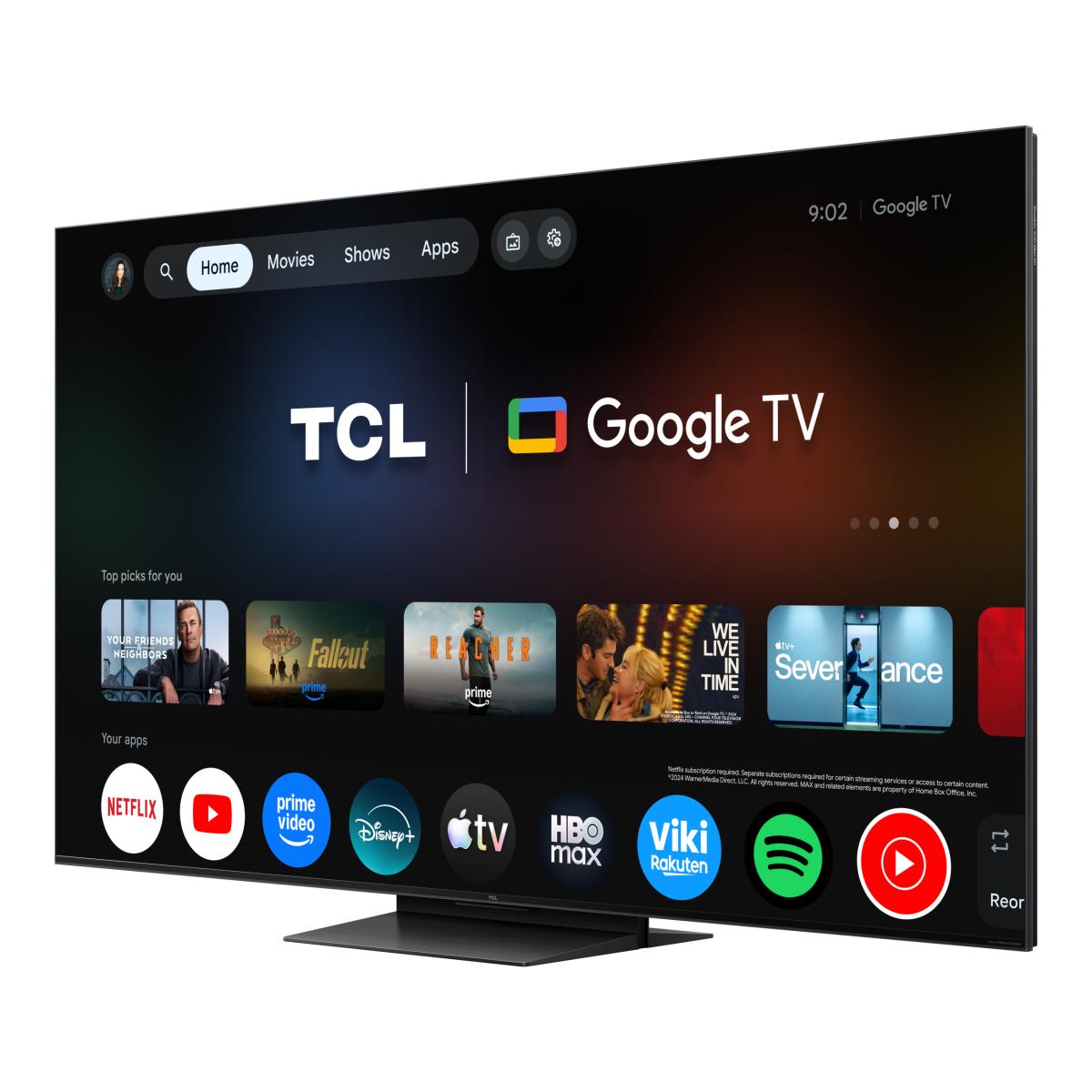 TV SQD-MiniLED 55" (139 cm) TCL 55C8L, 4K HDR 3000 nits, Google TV, 144 Hz, Dolby Vision & Atmos, Áudio da Bang & Olufsen - Aço Escuro Aço escuro-6